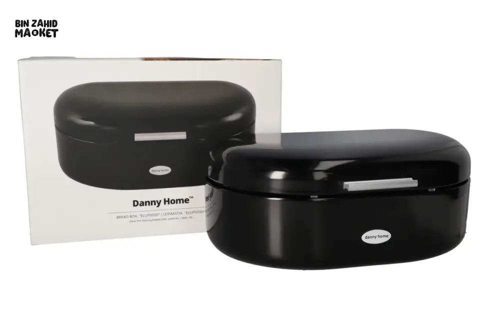 DANNY HOME METAL BREAD BOX WITH LID - BLACK DH3736