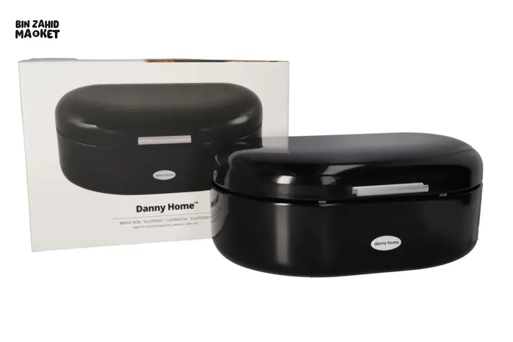 DANNY HOME METAL BREAD BOX WITH LID - BLACK DH3736