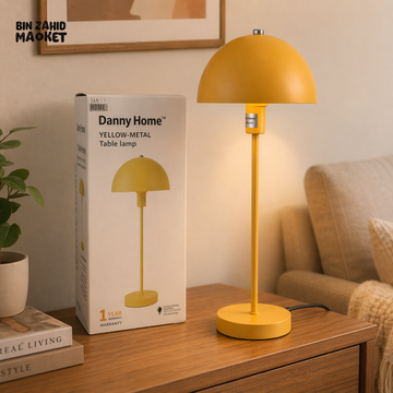 DANNY HOME MODERN YELLOW METAL TABLE LAMP – MINIMALIST DOME SHADE BEDROOM & LIVING ROOM DECOR TL-033-2