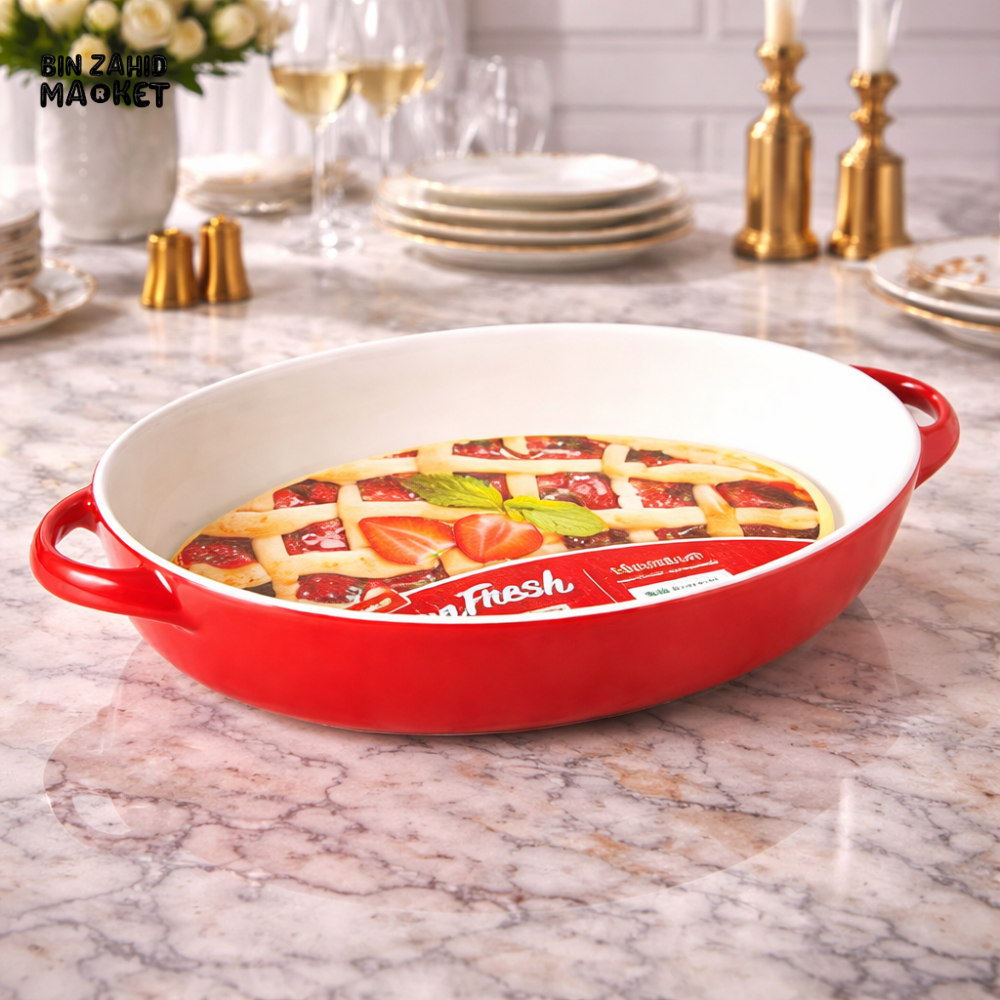 DANNY HOME OVAL CERAMIC BAKING DISH WITH HANDLES 38CM -1030-3(9744-11)