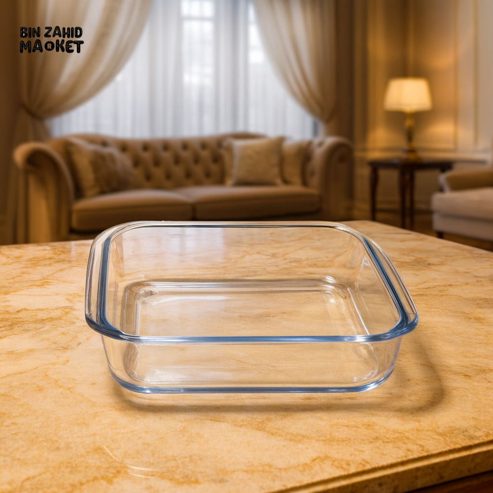 DANNY HOME OVENFRESH CLEAR SQUARE GLASS BAKING DISH OVEN SAFE COOKWARE 1.1 LITRE KP015