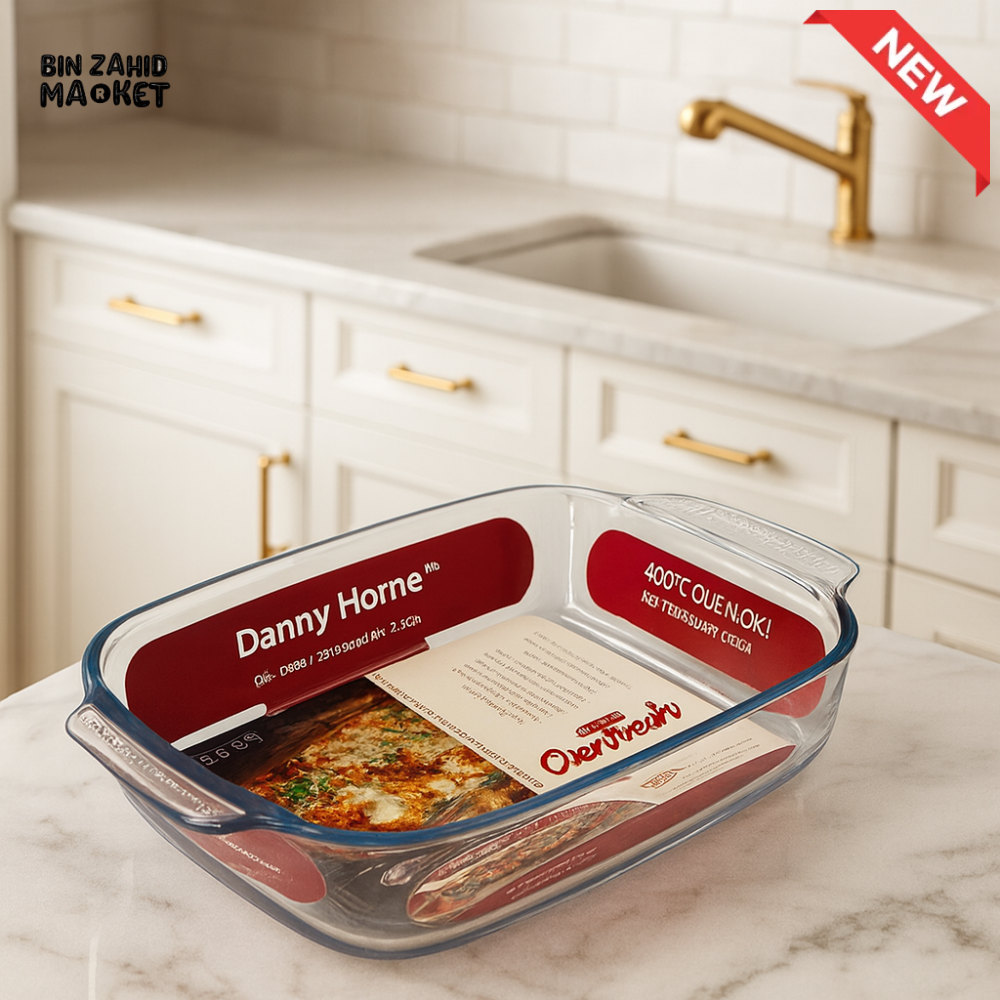 DANNY HOME OVENFRESH RECTANGULAR BOROSILICATE GLASS BAKING DISH OVEN SAFE 2.7 LITRE KP018