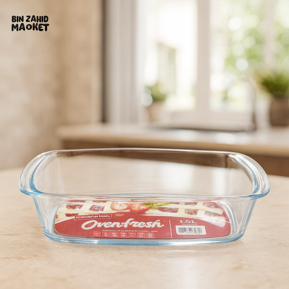 DANNY HOME OVENFRESH RECTANGULAR GLASS LOAF BAKING DISH 1.8L OVEN SAFE COOKWARE KP020