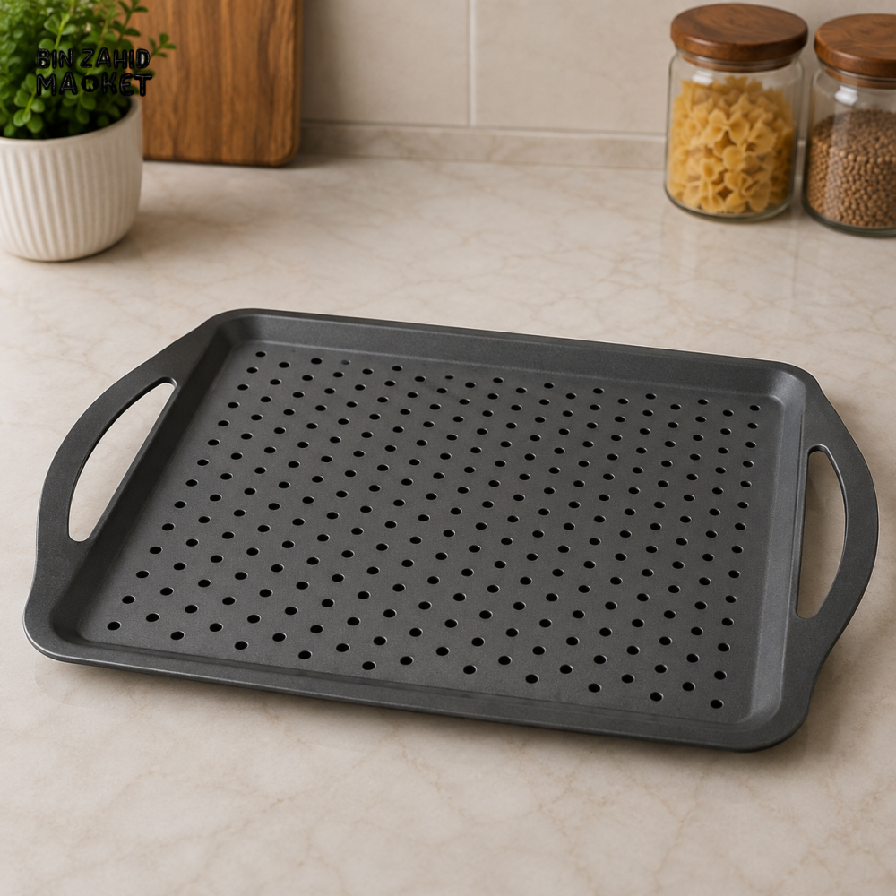 DANNY HOME PERFORATED NON-STICK BAKING TRAY WITH SIDE HANDLES - 45.5 x 32 CM