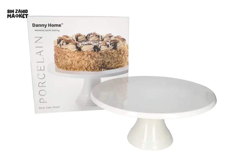 DANNY HOME PORCELAIN CAKE STAND 30CM – LUXURY BAKING & DESSERT DISPLAY PLATTER - CPK-050