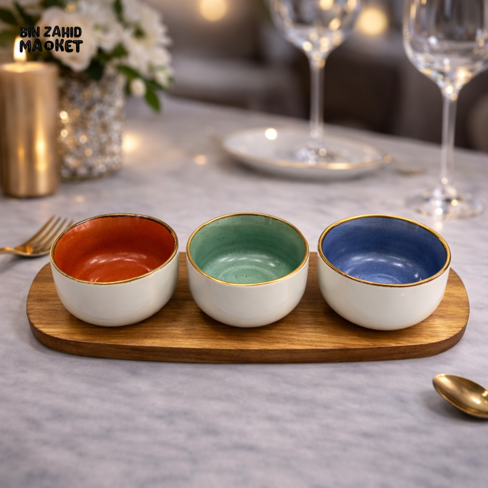 DANNY HOME PREMIUM 4 PIECE CERAMIC DESSERT SERVING SET - CZT21-121