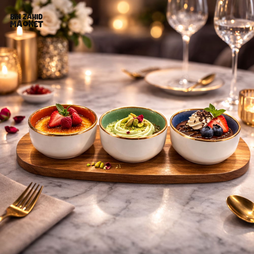 DANNY HOME PREMIUM 4 PIECE CERAMIC DESSERT SERVING SET - CZT21-121