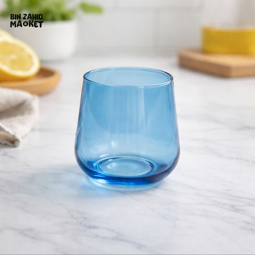 DANNY HOME PREMIUM BLUE GLASS TUMBLER SET 360ML 6PCS DRINKING GLASSES CB06-12