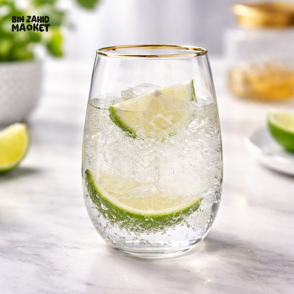 DANNY HOME PREMIUM CLEAR GLASS CUP SET 450ML 6PCS DRINKING GLASSES FOR WATER JUICE TEA COFFEE CB02-04
