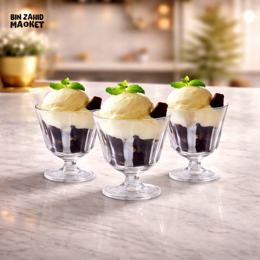 DANNY HOME PREMIUM GLASS DESSERT CUP SET 3-PIECES - Bowls