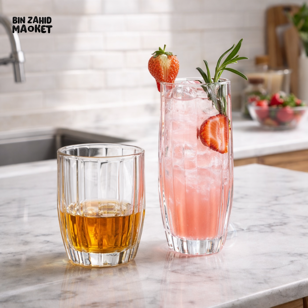 DANNY HOME PREMIUM GLASS TUMBLER SET 6PCS 355ML CLEAR DRINKING GLASSES 1988-178