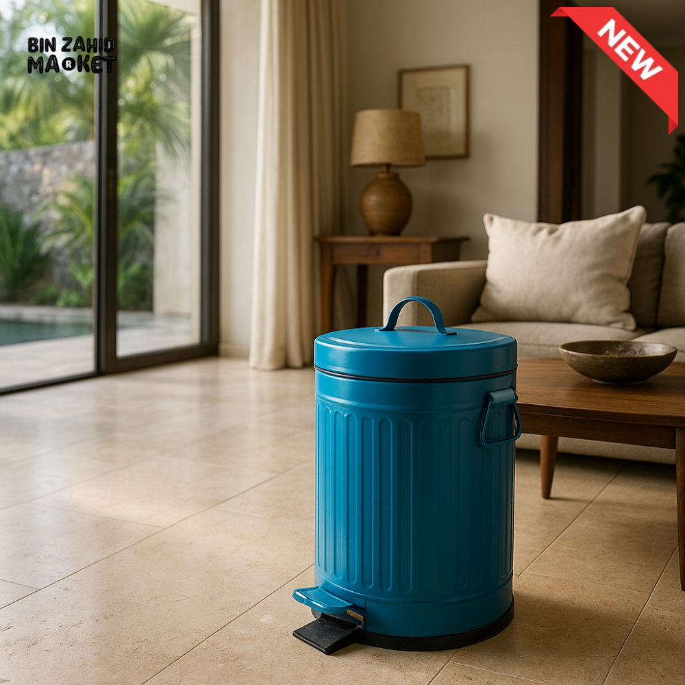 DANNY HOME PREMIUM ROUND PEDAL BIN 12 LITRE – MODERN LUXURY VILLA DESIGN BLUE LJT01 12 5