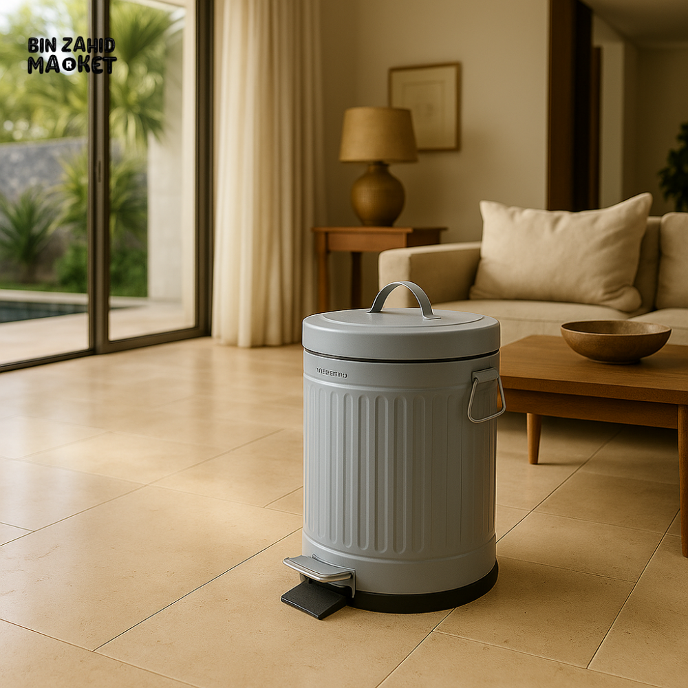 DANNY HOME PREMIUM ROUND PEDAL BIN 12 LITRE – MODERN LUXURY VILLA DESIGN GREY LJT01 12 4