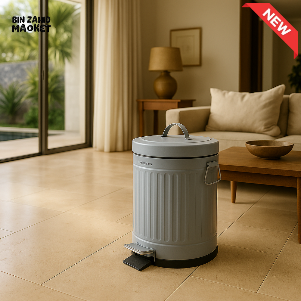 DANNY HOME PREMIUM ROUND PEDAL BIN 12 LITRE – MODERN LUXURY VILLA DESIGN GREY LJT01 12 4
