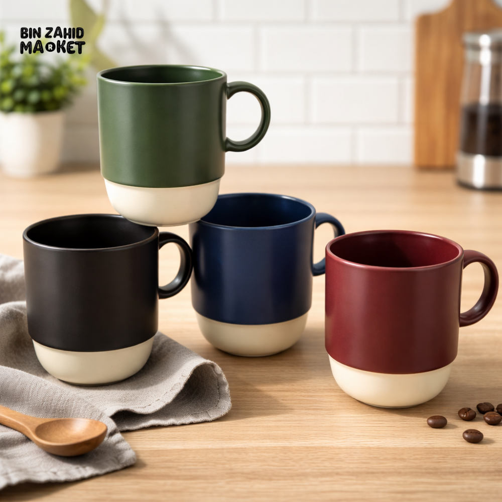 DANNY HOME PREMIUM TWO-TONE PORCELAIN COFFEE MUG SET 400ML MODERN DRINKWARE SET OF 12 T01-57