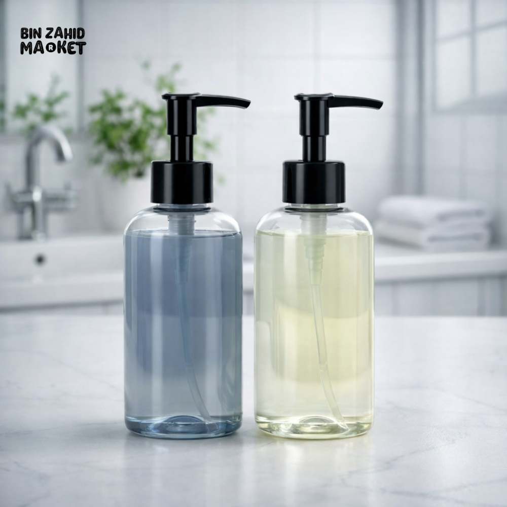 DANNY HOME REFILLABLE LIQUID SOAP DISPENSER PUMP BOTTLE CLEAR PLASTIC BATHROOM SHAMPOO LOTION CONTAINER 500ML CB-148