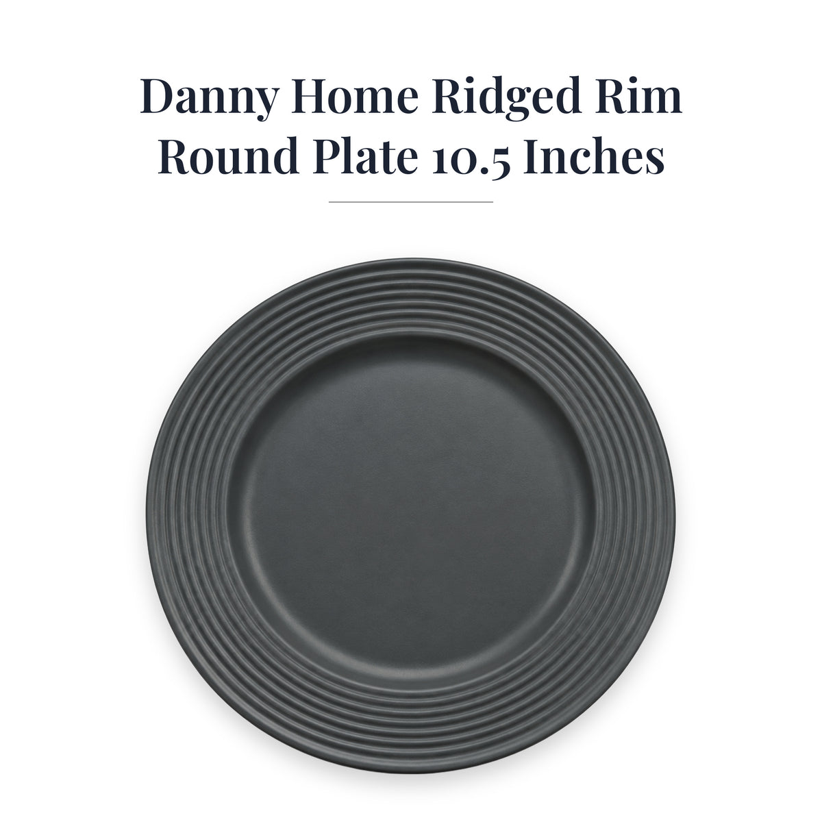 Danny Home Ridged Rim Round Plate 10.5 Inches on white background