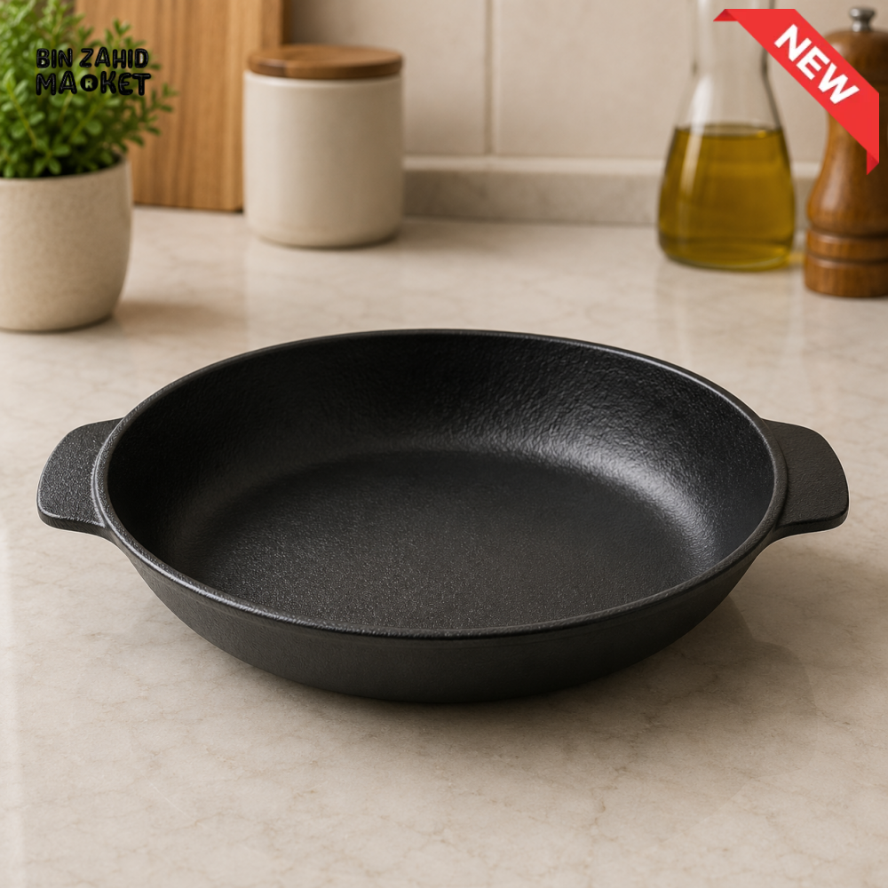 DANNY HOME ROUND DOUBLE HANDLE CAST IRON FRYING PAN