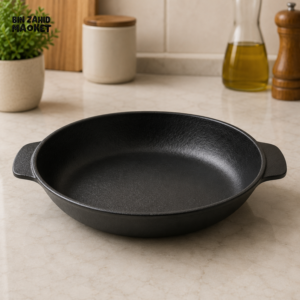 DANNY HOME ROUND DOUBLE HANDLE CAST IRON FRYING PAN