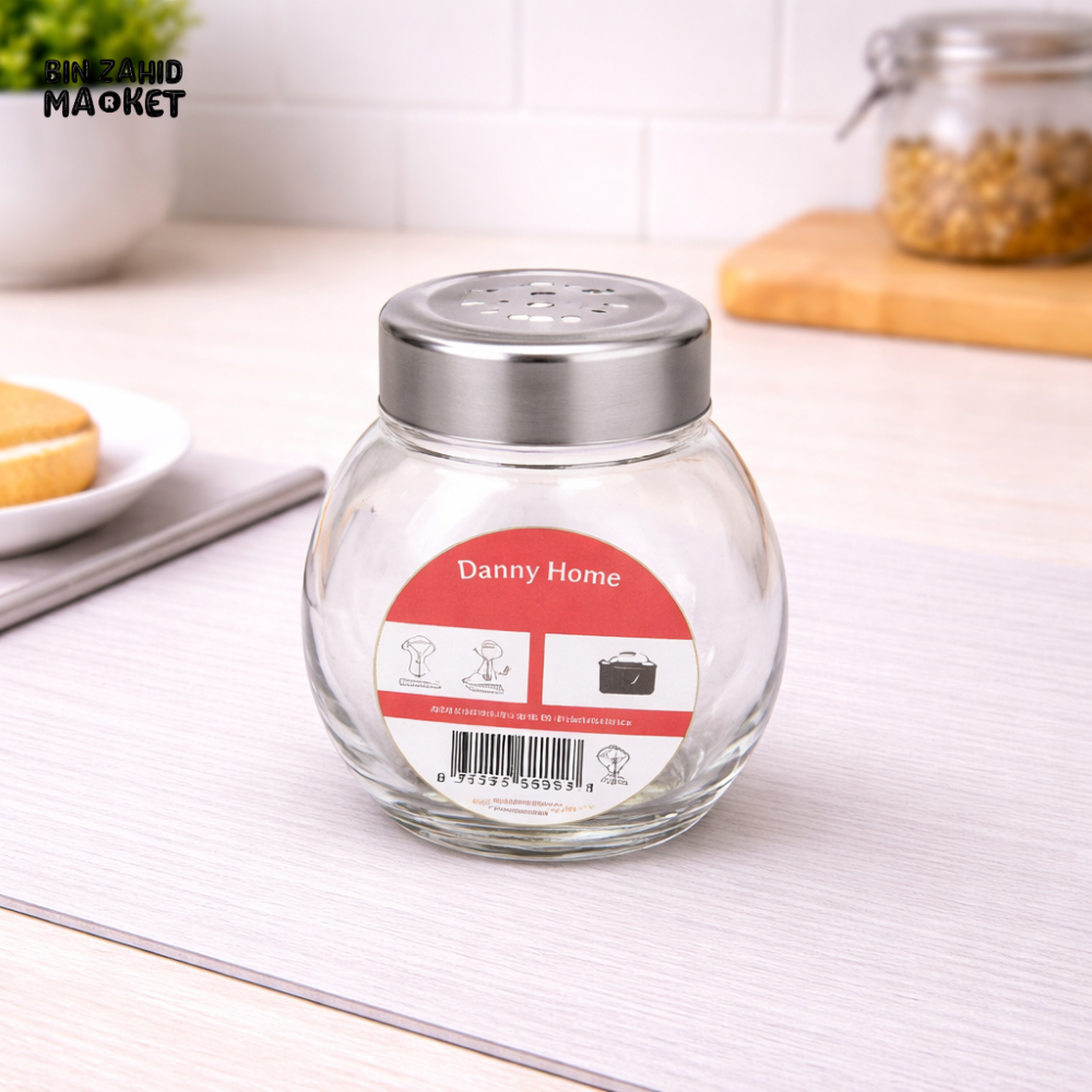 DANNY HOME ROUND GLASS SPICE JAR 180ML -1900-61