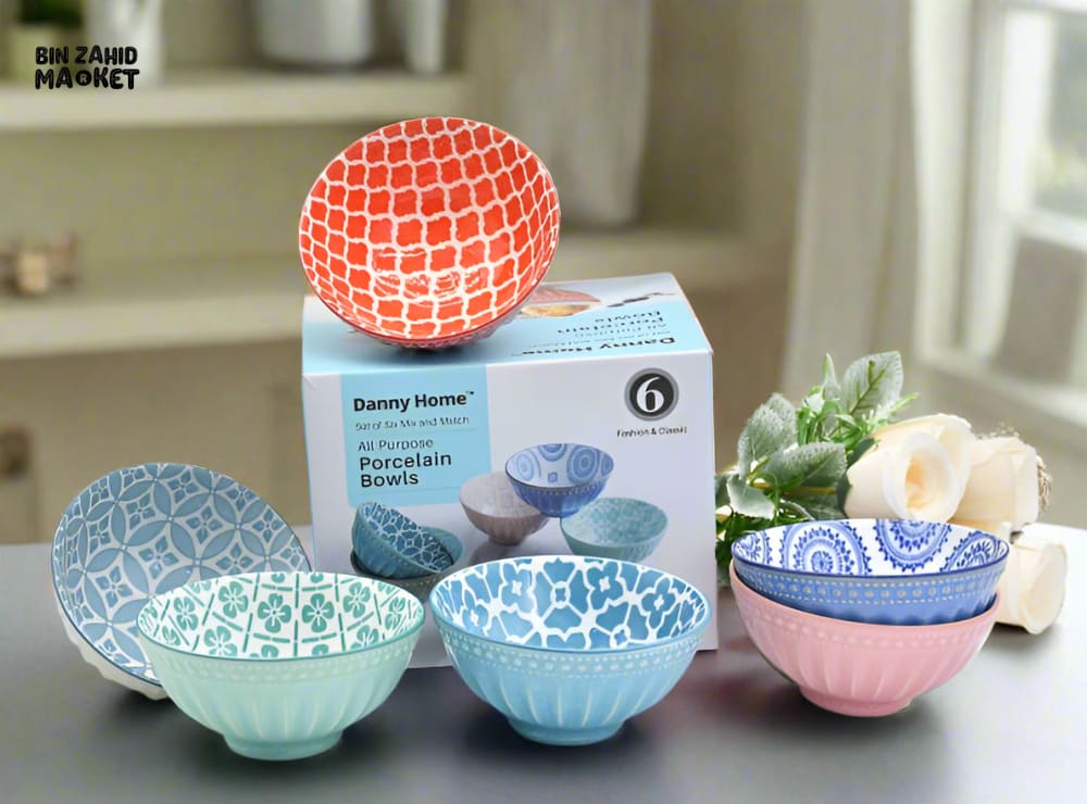 DANNY HOME™ SET OF 6 MIX & MATCH ALL-PURPOSE PORCELAIN BOWLS