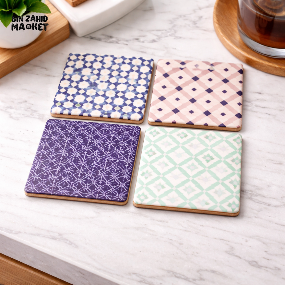 DANNY HOME SQUARE PATTERN DRINK MATS FOR HOME & KITCHEN -2020-4