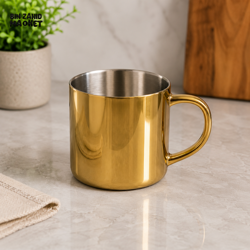 DANNY HOME STAINLESS STEEL GOLD COFFEE MUG 400ML – SS49-02G