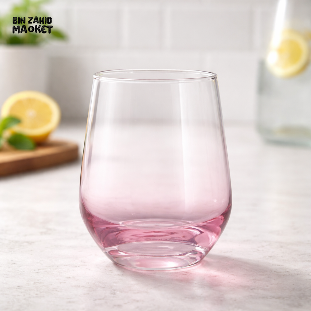 DANNY HOME STEMLESS WINE GLASS SET 360ML 4PCS PREMIUM DRINKING GLASSES MODERN CLEAR TUMBLER SET CB25-12