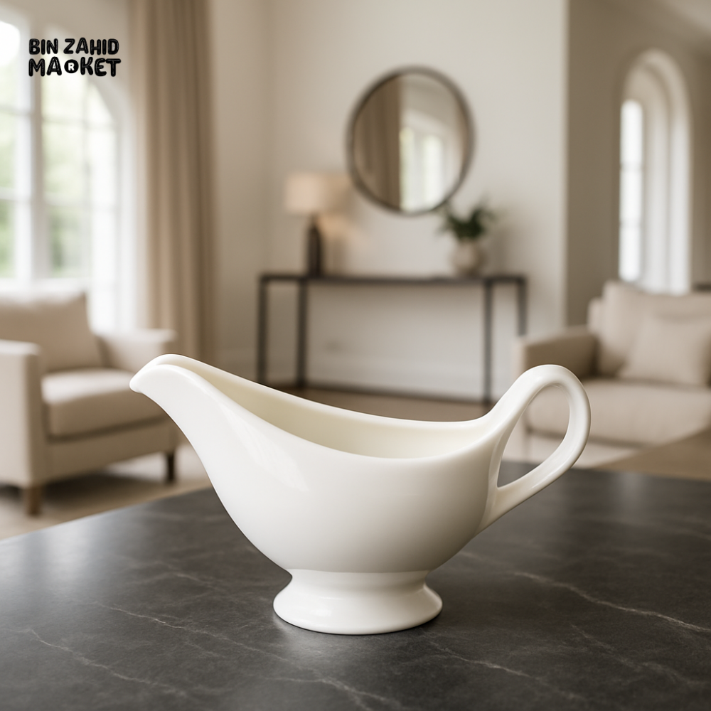 DANNY HOME TABLETOP WHITE CERAMIC GRAVY BOAT 230ML BW20 82
