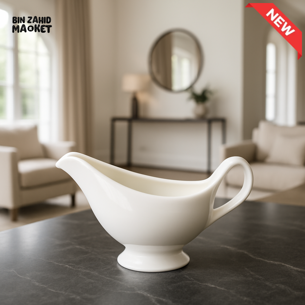DANNY HOME TABLETOP WHITE CERAMIC GRAVY BOAT 230ML BW20 82