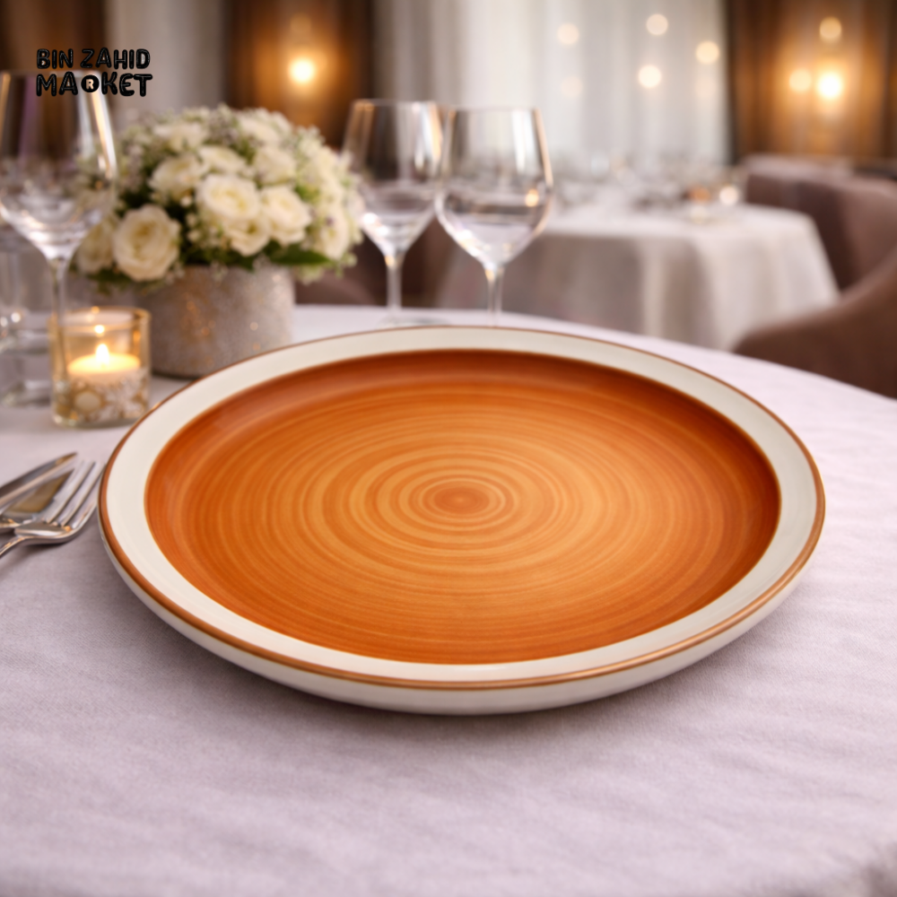 DANNY HOME TERRACOTTA SPIRAL CERAMIC DESSERT PLATE – MODERN STONEWARE SIDE PLATE FOR ELEGANT TABLE SETTING - CZT01-3
