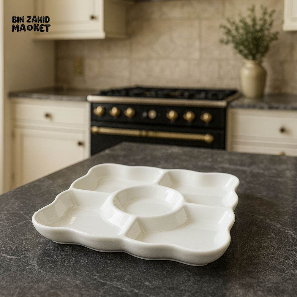 DANNY HOME WHITE CERAMIC SERVING PLATTER FWGP75