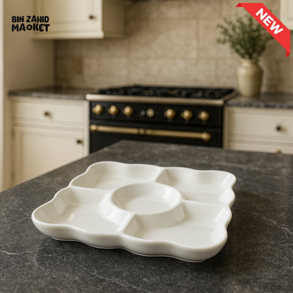 DANNY HOME WHITE CERAMIC SERVING PLATTER FWGP75
