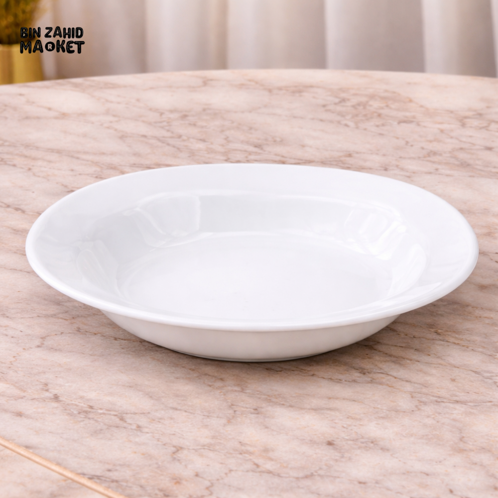 DANNY HOME WHITE OPAL SOUP PLATE 9.5CM – ELEGANT MODERN DINING BOWL PLATE FOR SOUP & PASTA | LUXURY TABLEWARE - LFTP90