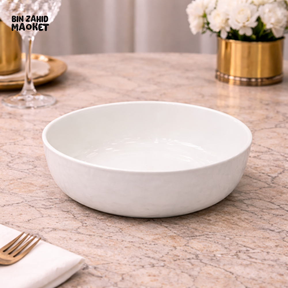 DANNY HOME WHITE PORCELAIN SERVING BOWL 15.24 CM– MODERN LUXURY DINING BOWL FOR SOUP SALAD & PASTA - CPK-011