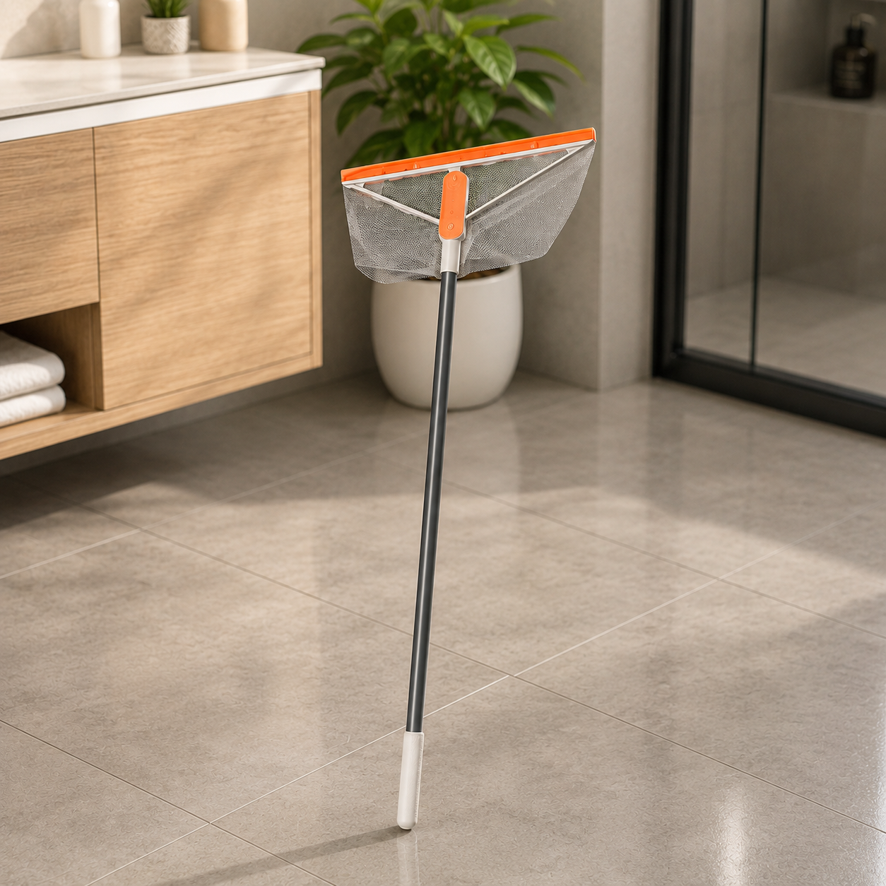 TRIANGULAR FLOOR SQUEEGEE WITH MESH HEAD