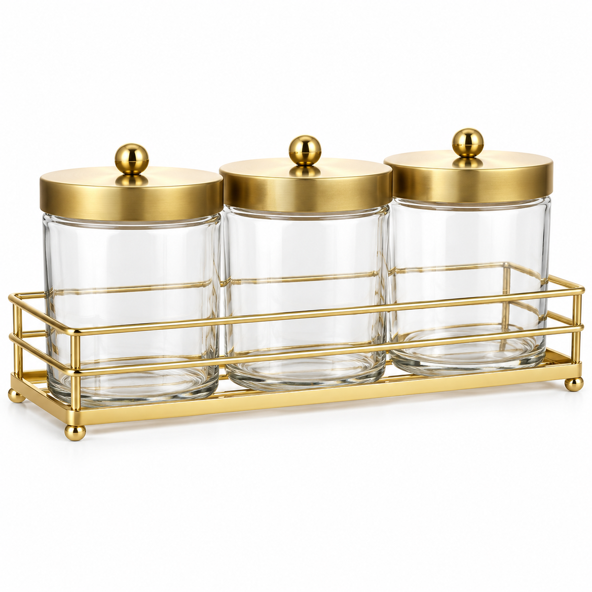 Danny Home 3 Piece Jar Storage Set With Rack - 720 ml