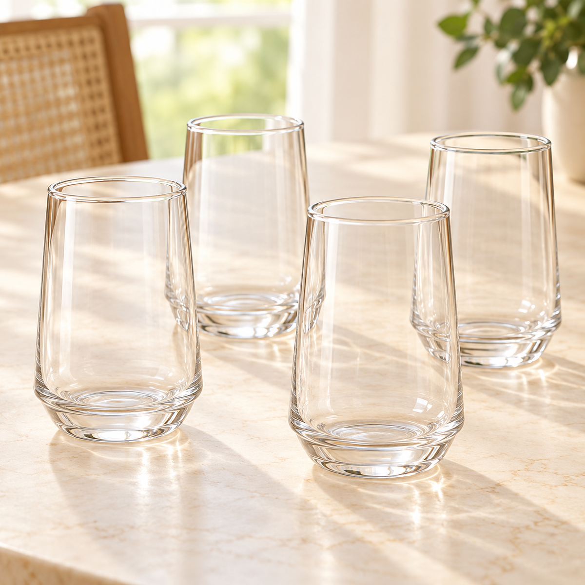 Danny Home 4 Piece Tapered Drinking Glass Set - 396 ml