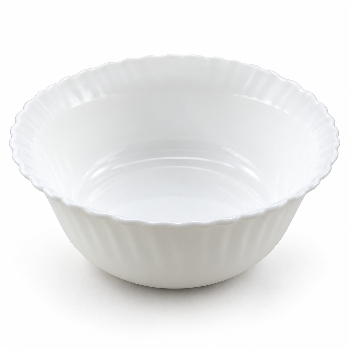 Danny Home 9 Inch White Ceramic Serving Bowl – Large Porcelain Salad & Mixing Bowl
