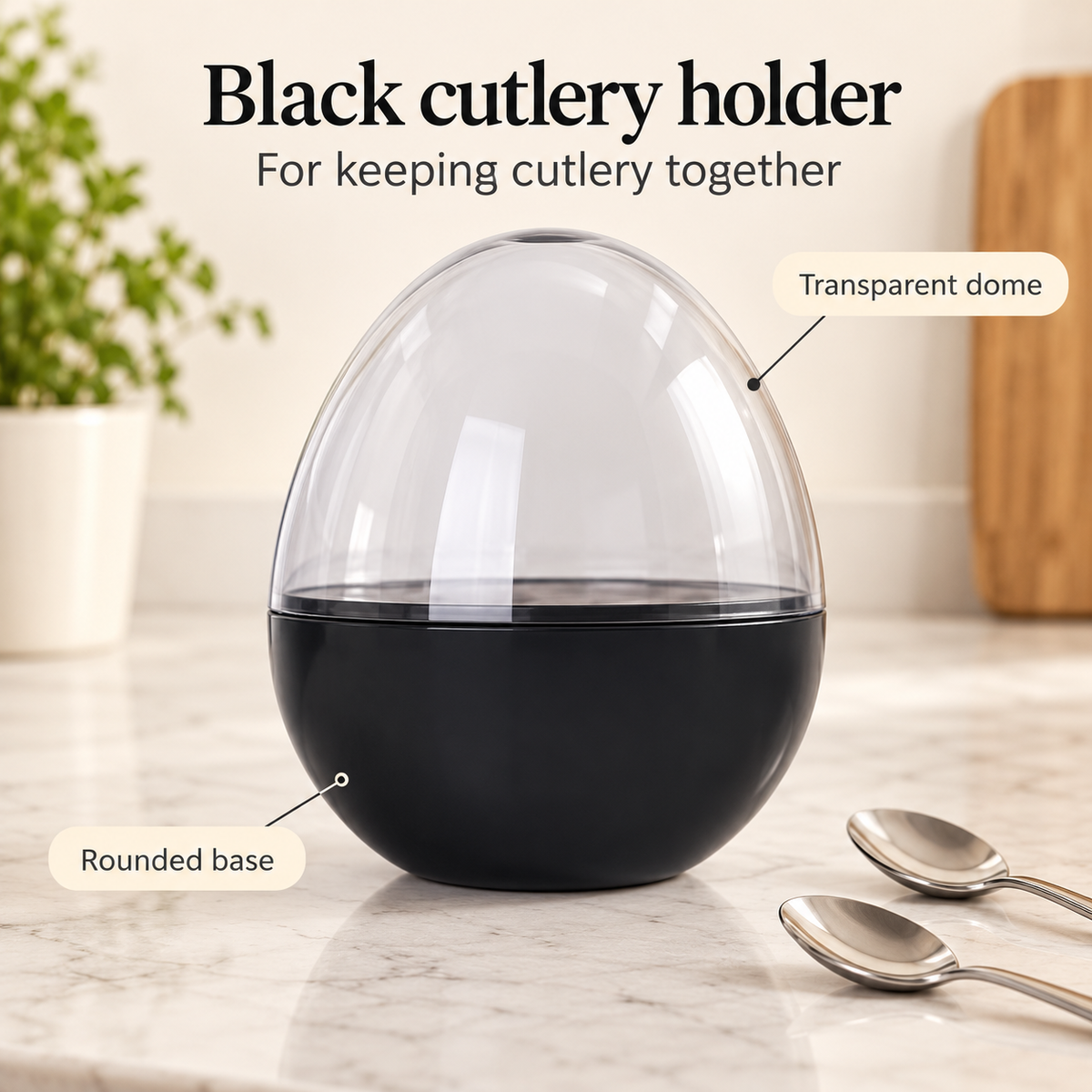Danny Home Black Cutlery Holder