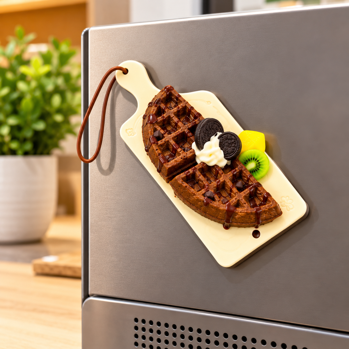 WAFFLE DESSERT DESIGN DECORATIVE FRIDGE MAGNET