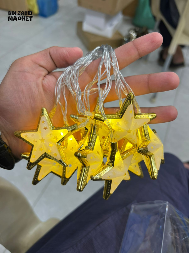 DECORA GOLDEN STAR LED STRING LIGHTS – WARM GLOW FESTIVE HOME DECOR