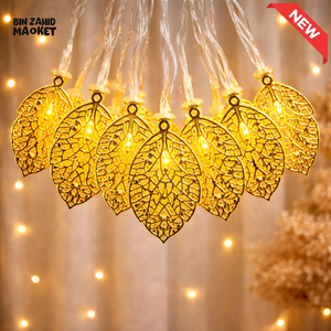 DECORA GOLDEN LEAF LED STRING LIGHTS – WARM GLOW LUXURY HOME DECOR
