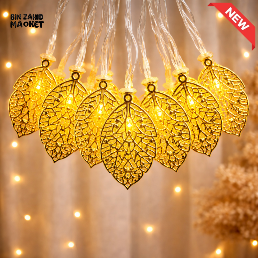 DECORA GOLDEN LEAF LED STRING LIGHTS – WARM GLOW LUXURY HOME DECOR