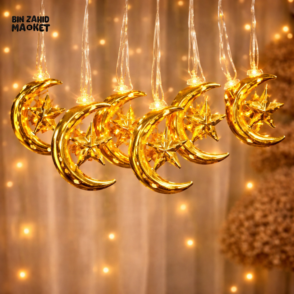 DECORA GOLDEN LED STRING LIGHTS WARM GLOW ISLAMIC HOME DECOR - NOOR-E-CHAND DELUXE
