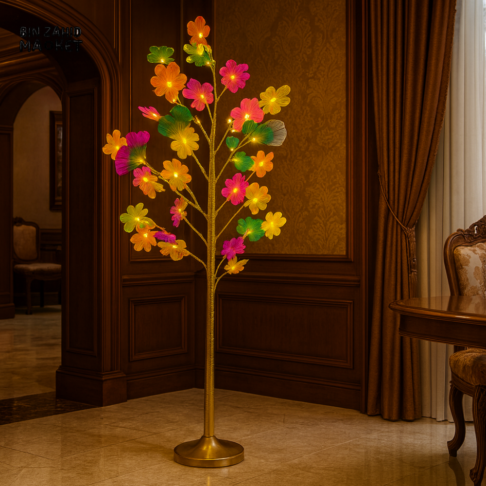 DECORATIVE LED FLOWER TREE – COLORFUL ACRYLIC PETALS FLOOR LAMP