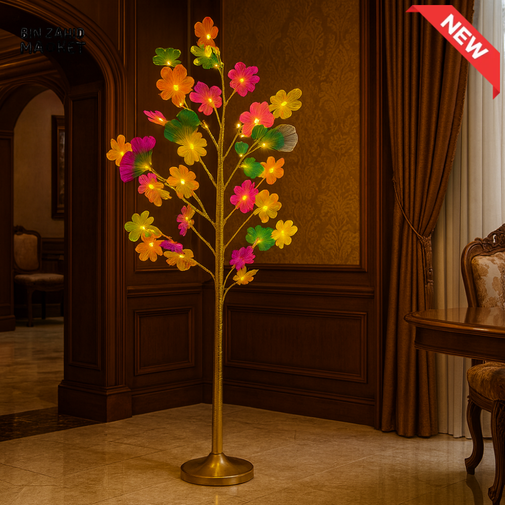 DECORATIVE LED FLOWER TREE – COLORFUL ACRYLIC PETALS FLOOR LAMP