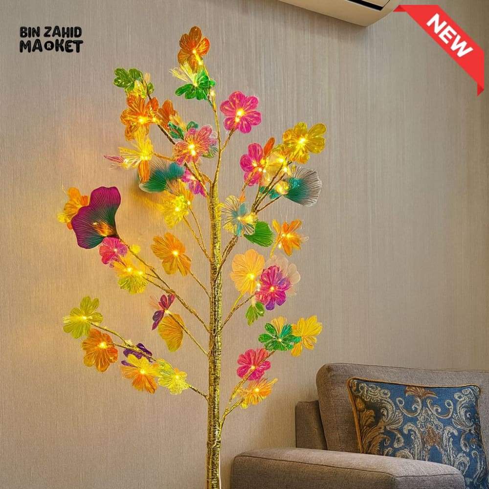 DECORATIVE LED FLOWER TREE – COLORFUL ACRYLIC PETALS FLOOR LAMP