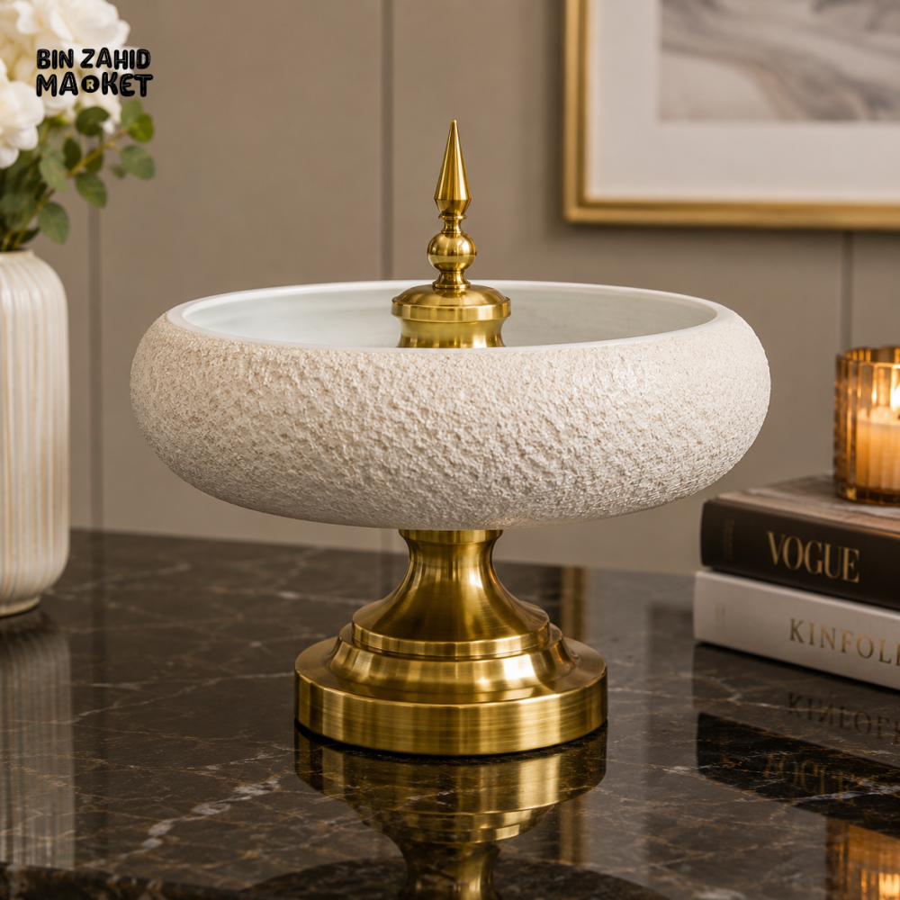 DECORATIVE PEDESTAL CANDY BOWL WITH LID - Bowls