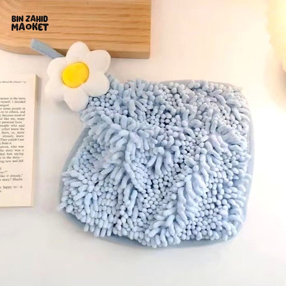 DECORATIVE PLUMERIA HANGING TOWEL – SOFT CHENILLE FOR KITCHEN & BATHROOM